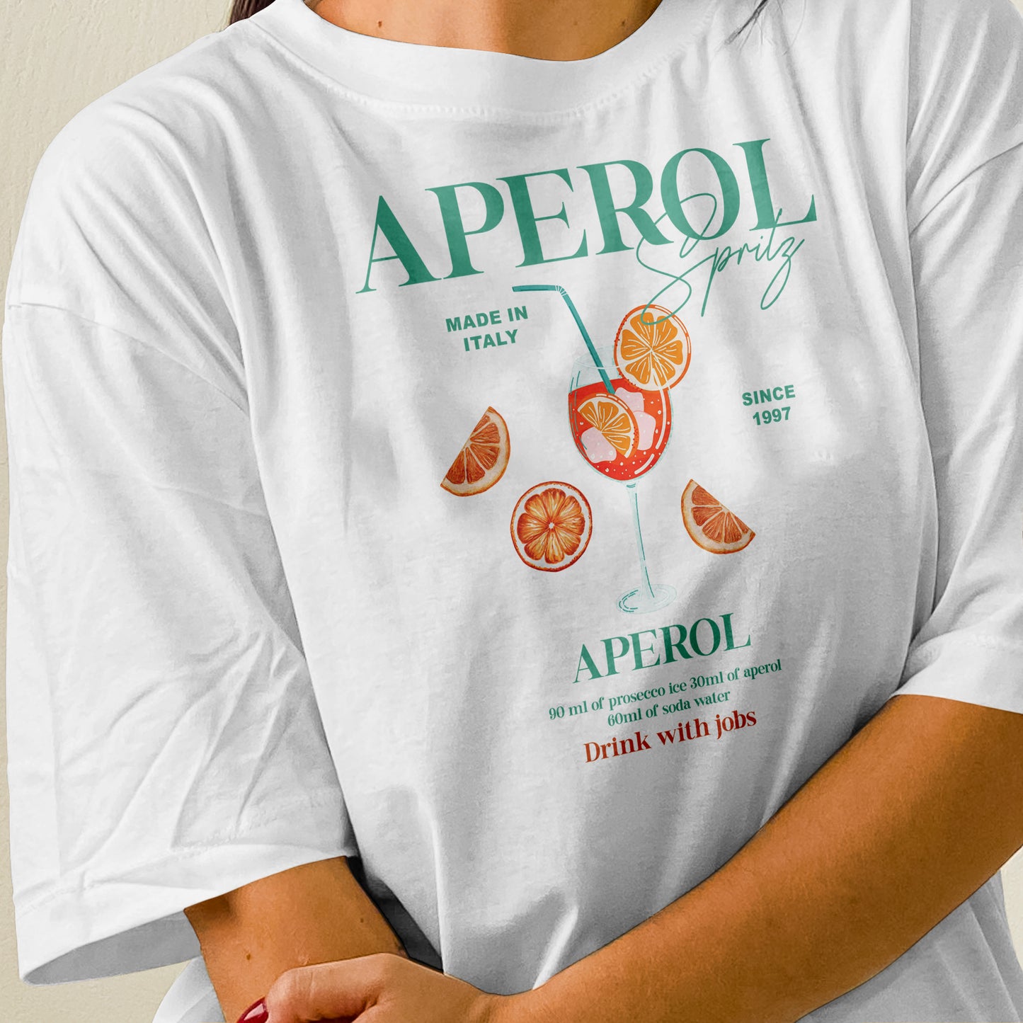 Camiseta Oversized Feminina Aperol Drink