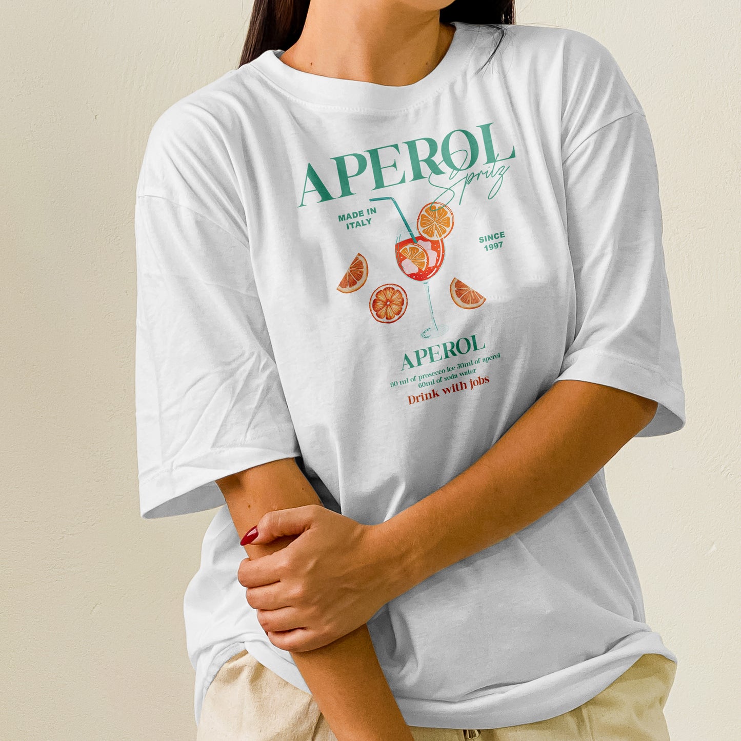 Camiseta Oversized Feminina Aperol Drink