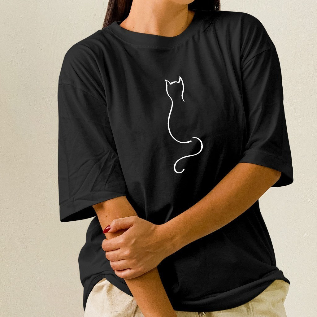 Camiseta Regular Gatinho - DROP