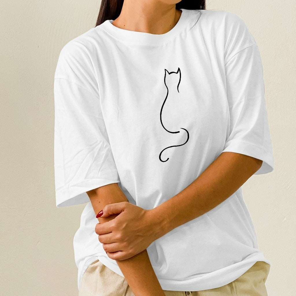 Camiseta Regular Gatinho - DROP