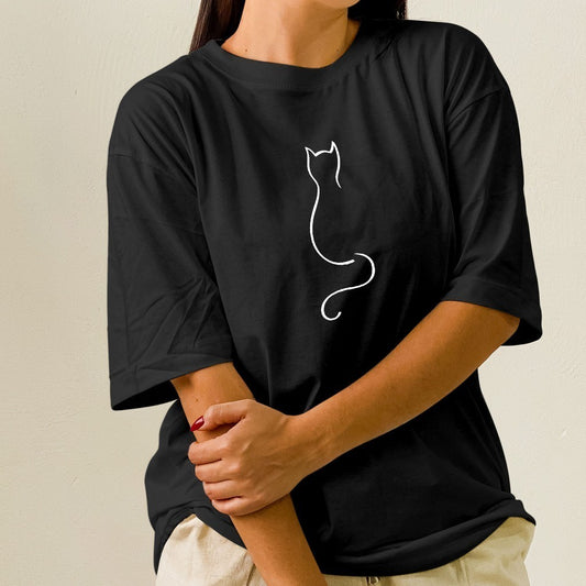 Camiseta Regular Gatinho - DROP